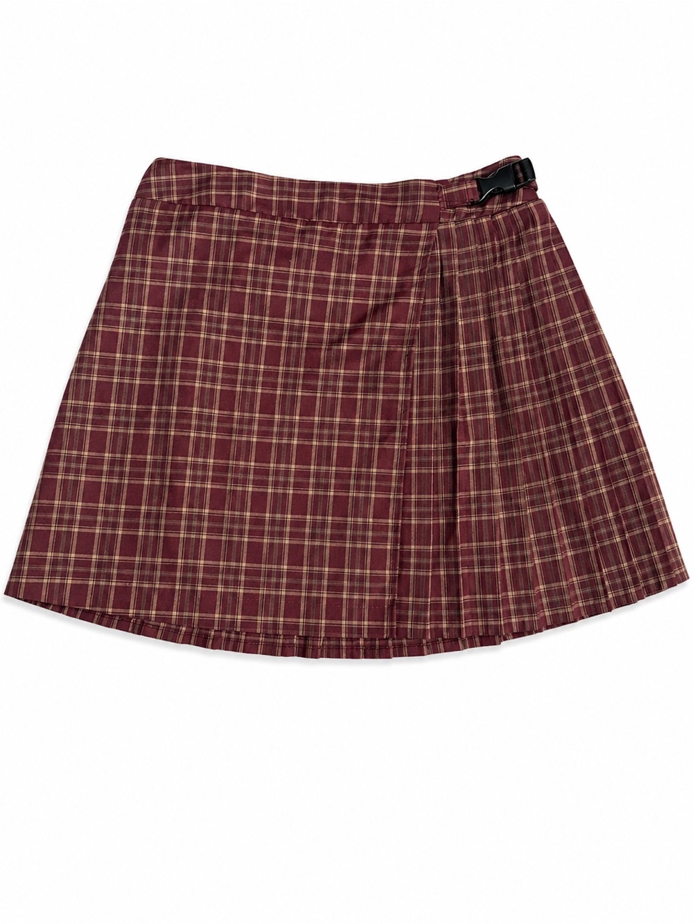 wild fable Burgundy Plaid Mini Skirt